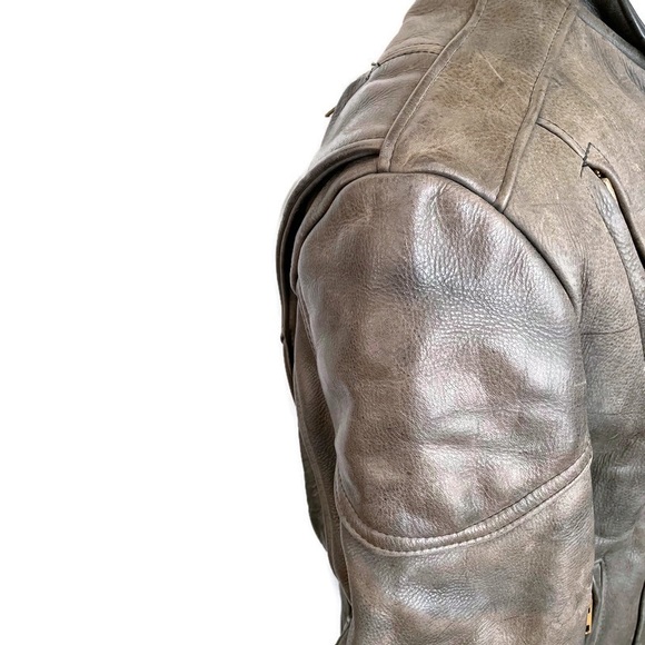 US Made Co Leather Motorcycle Jacket Cafe Racer 44 - Picture 6 of 15